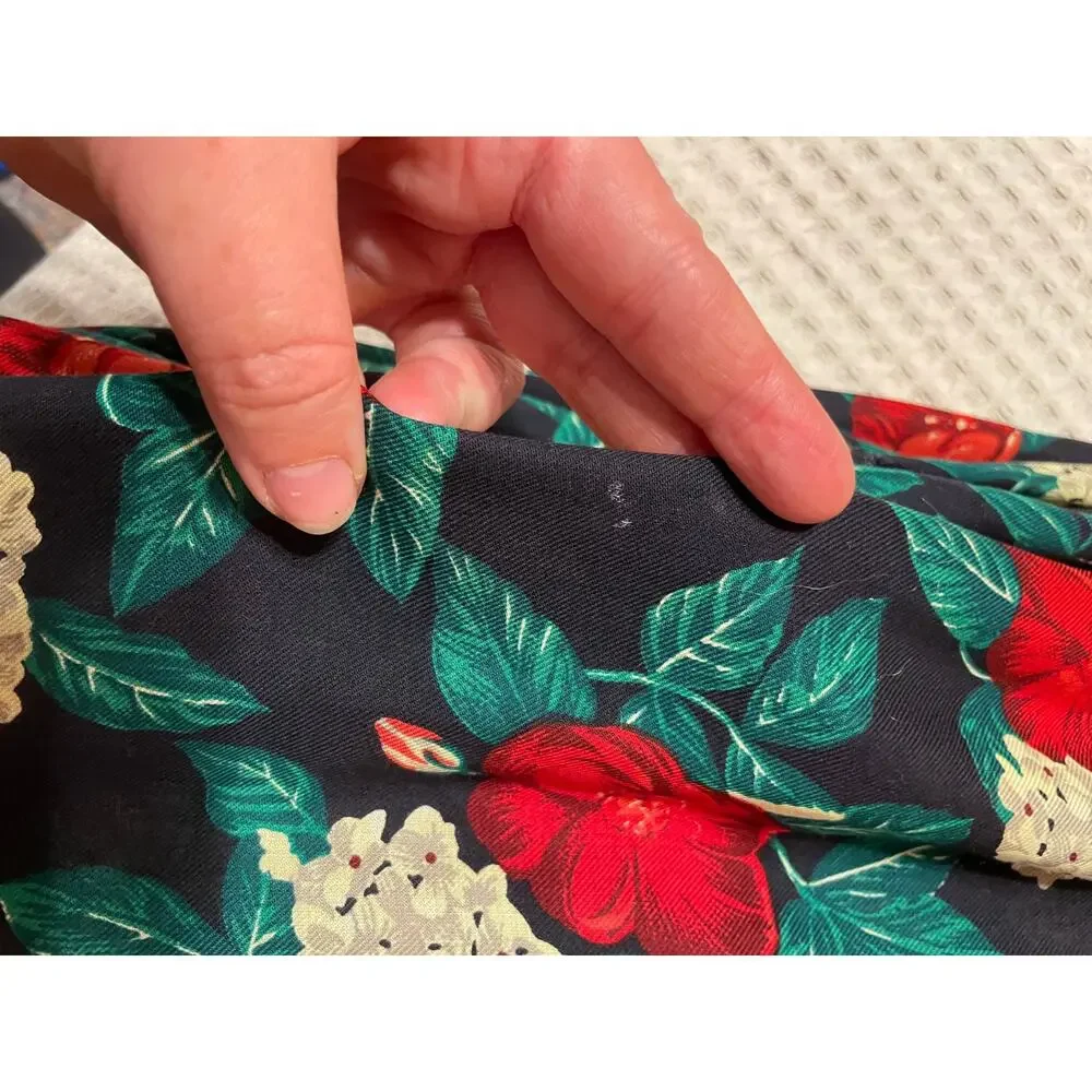 VTG Jones New York Red & White Floral Cottage Core Grandma Midi Skirt Size 8